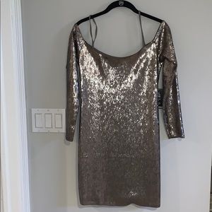 Charcoal gray sequined dress